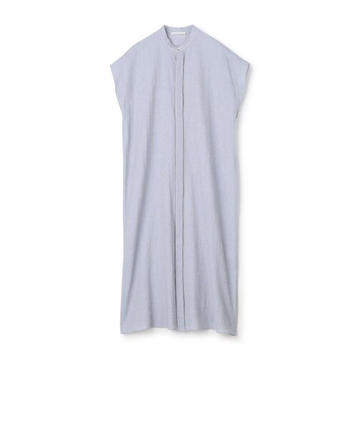 エアリーサッカー スタンドカラーシャツワンピース