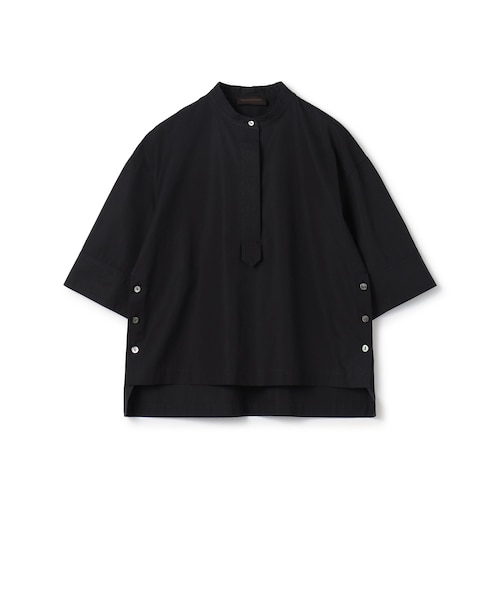 美品 トゥモローランドコレクション コットンサイドスリットブラウス 墨黒 コットントロピカル サイドスリットブラウス｜トゥモロ－ランドの
