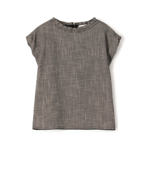 タイムセール！ポリエステルレーヨンカラミ フレンチスリーブブラウス ポリエステルレーヨンカラミ フレンチスリーブブラウス