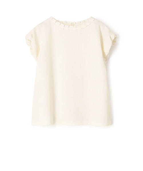 タイムセール！ポリエステルレーヨンカラミ フレンチスリーブブラウス ポリエステルレーヨンカラミ フレンチスリーブブラウス