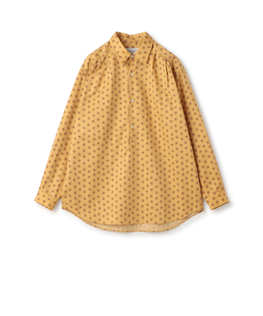 コットンサテンプリント プルオーバータックシャツ