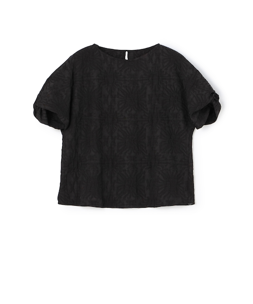 フラワージャカード ツイストスリーブブラウス｜トゥモロ－ランドの