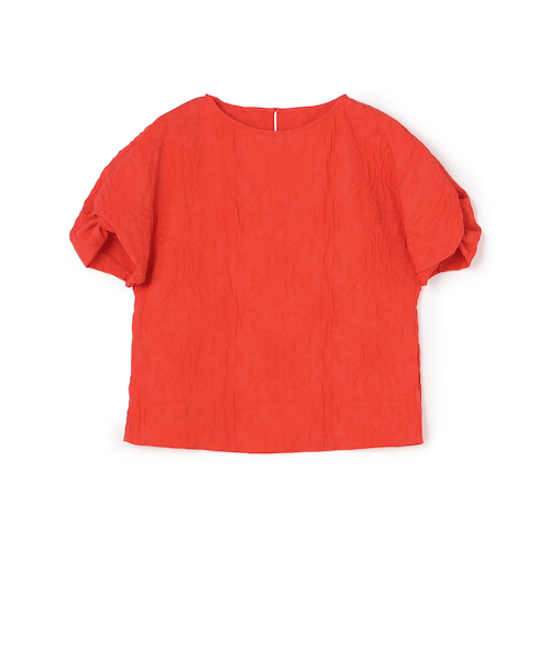 フラワージャカード ツイストスリーブブラウス｜トゥモロ－ランドの