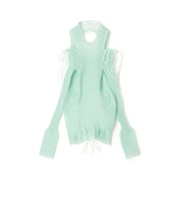 ●CECILIE BAHNSEN TOP WITH CUT OFF SHORT KNIT
