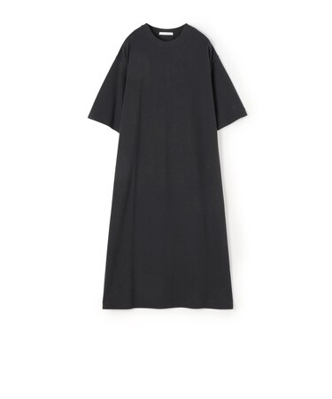 コットンシルクカノコ クルーネックワンピース