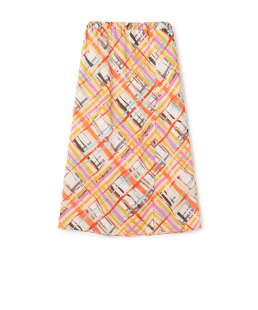 プラッドペイントプリント イージーラップスカート