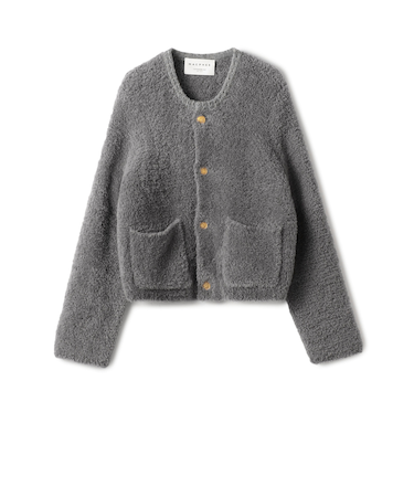 ムートン クルーネックカーディガン