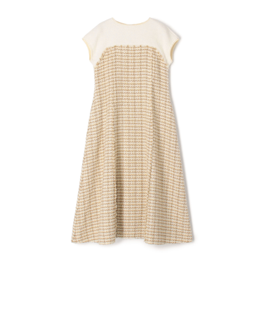 ニットコンビツイード フレンチスリーブワンピース