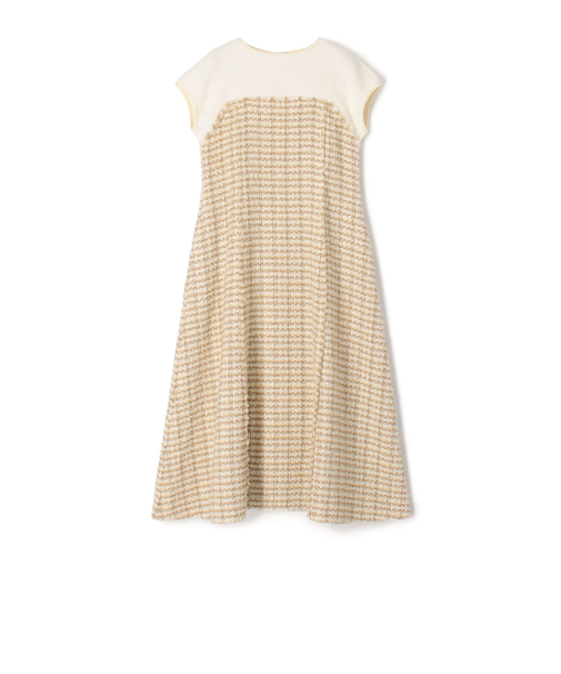 ニットコンビツイード フレンチスリーブワンピース