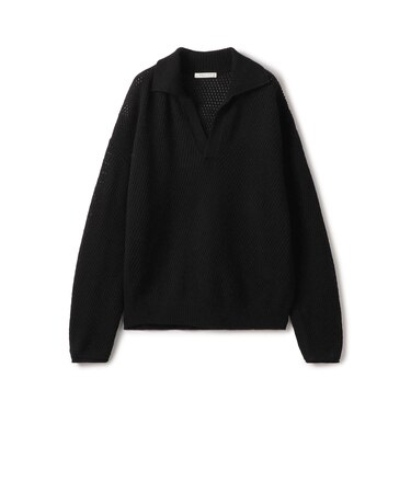 【WEB・一部店舗限定】ウールメッシュ ポロプルオーバー