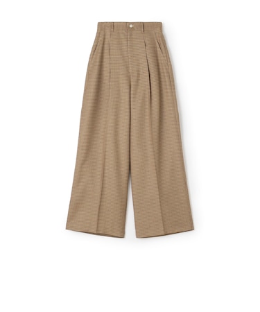 ウールナチュラルストレッチ タックワイドパンツ