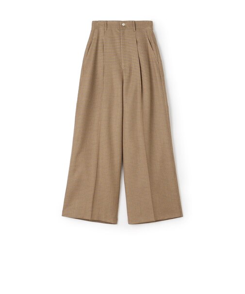 ウールナチュラルストレッチ タックワイドパンツ
