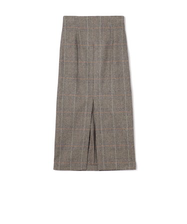 ウールナイロンフランネル Iラインナロースカート