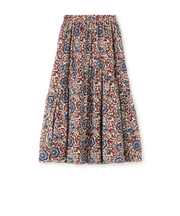 ポリエステルプリント ティアードマキシスカート