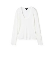 ストレッチリネンリブ Uネックプルオーバー WYLP3952