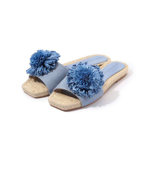 PALOMA BARCELO LEIKO フラワーモチーフ ジュートサンダル