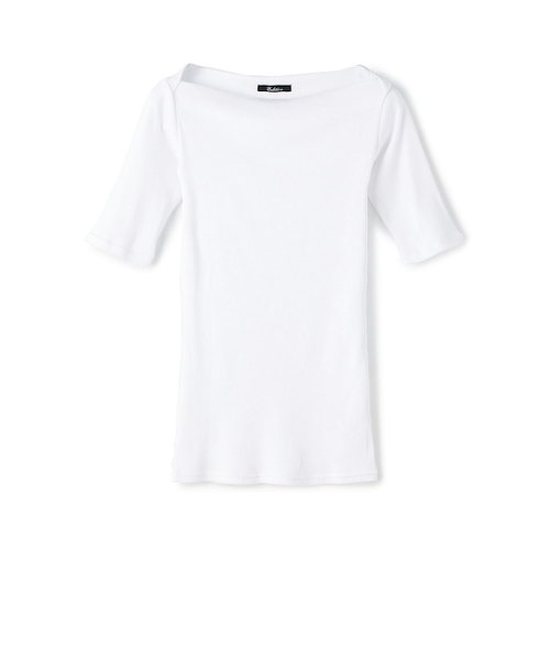 ドゥロワー コットンパフスリーブカットソー　白 ドゥロワー パフスリーブカットソーtシャツホワイト