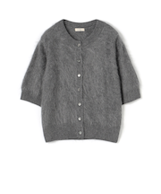 ピュアカシミヤファー ハーフスリーブカーディガン