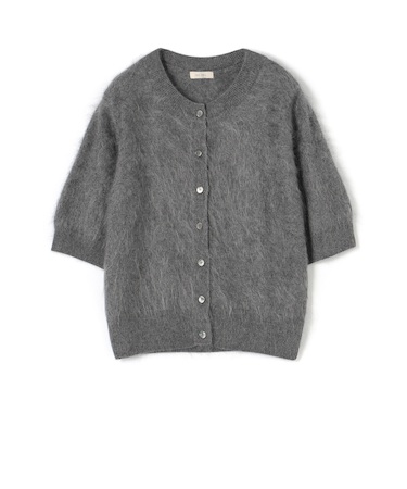 ピュアカシミヤファー ハーフスリーブカーディガン