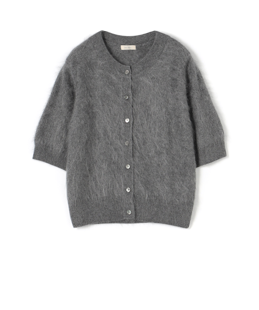 ピュアカシミヤファー ハーフスリーブカーディガン