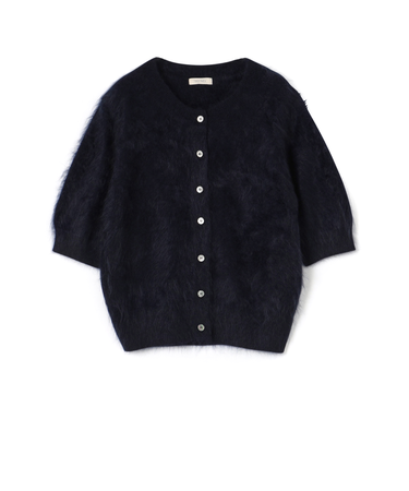 ピュアカシミヤファー ハーフスリーブカーディガン