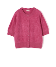 ピュアカシミヤファー ハーフスリーブカーディガン