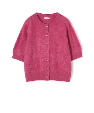 ピュアカシミヤファー ハーフスリーブカーディガン