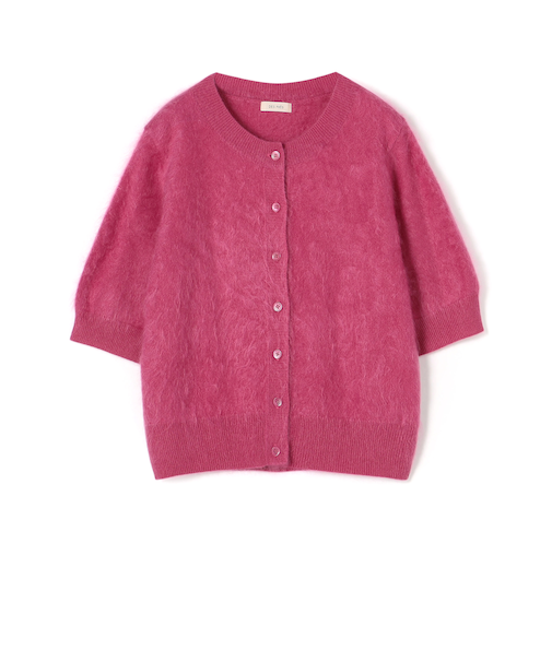 ピュアカシミヤファー ハーフスリーブカーディガン