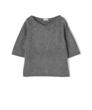 ピュアカシミヤファー Vネックプルオーバー