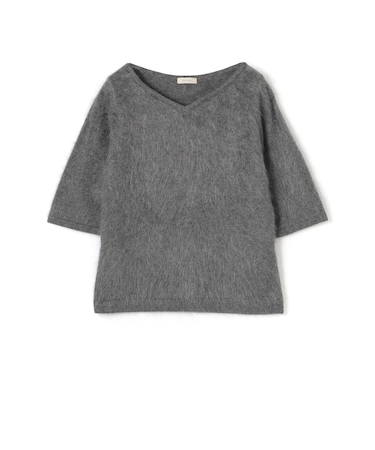 ピュアカシミヤファー Vネックプルオーバー