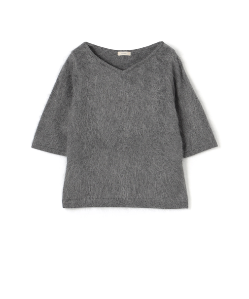 ピュアカシミヤファー Vネックプルオーバー