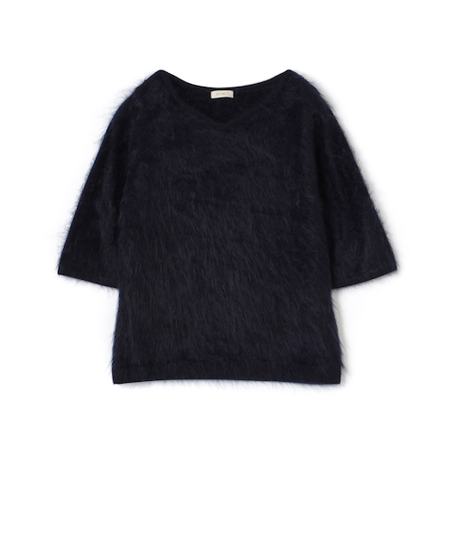 ピュアカシミヤファー Vネックプルオーバー