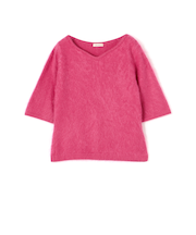 ピュアカシミヤファー Vネックプルオーバー