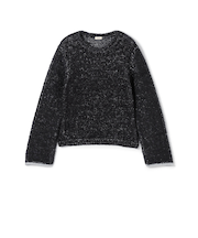 グリッターウールファー ラウンドネックプルオーバー
