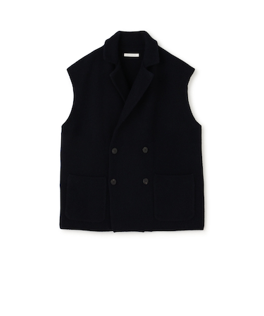 ラムズウール スリーブレスダブルジャケット