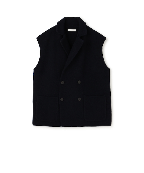 ラムズウール スリーブレスダブルジャケット