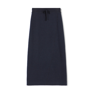 ウールコットンバックパイル Iラインスカート