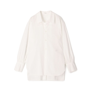 コットンドビーストライプ オープンカラーシャツ