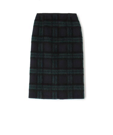 シャギーブラックウォッチ タイトストレートスカート