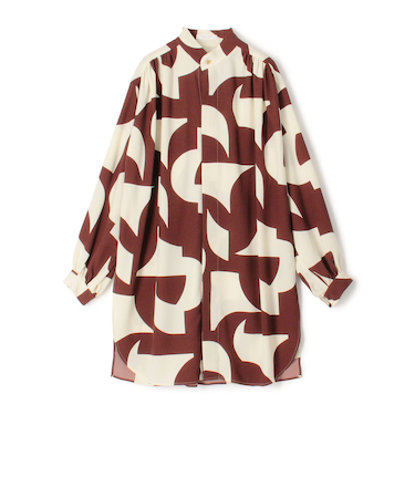 ジオメトリープリント チュニックシャツ