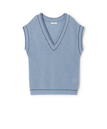【WEB・一部店舗限定】ウールメッシュ Vネックベスト