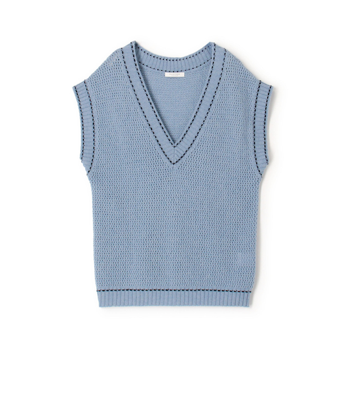 【WEB・一部店舗限定】ウールメッシュ Vネックベスト