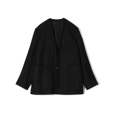 ウールサキソニー ノーカラージャケット