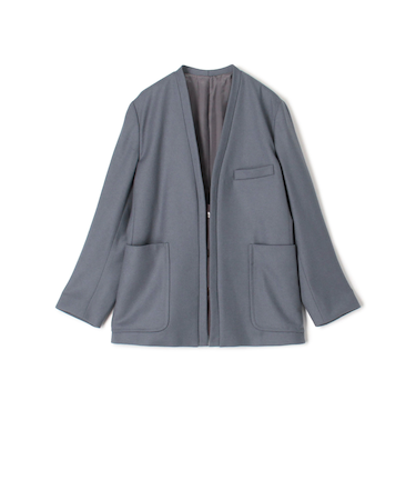 ウールサキソニー ノーカラージャケット
