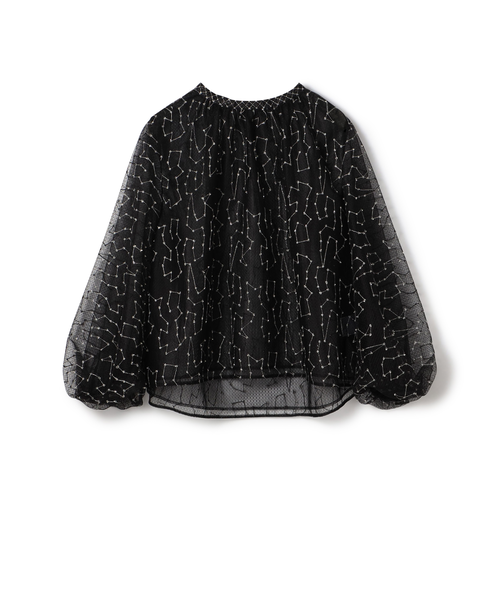 ドットカットジャカード ペプラムブラウス｜トゥモロ－ランドの