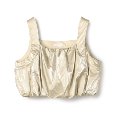 シャイニーコーティング ギャザータンクトップブラウス