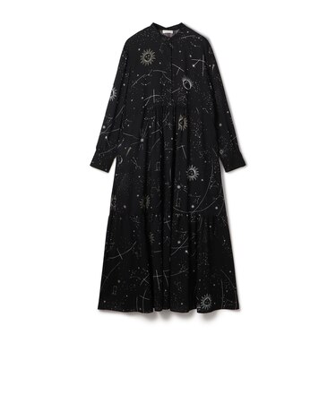 ホロスコーププリント クルーネックワンピース