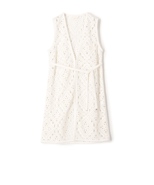 ballsey ダイヤモチーフエンブロイダリー ロングジレ Ballsey ベスト ジレ ダイヤモチーフエンブロイダリー