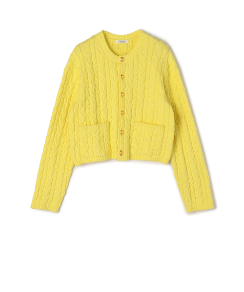 ハイブリットコットンケーブル クルーネックカーディガン