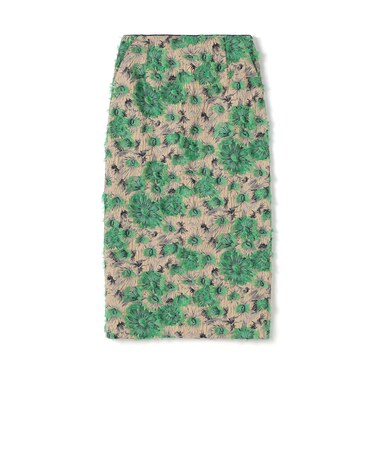 カットフラワージャカード タイトミディスカート